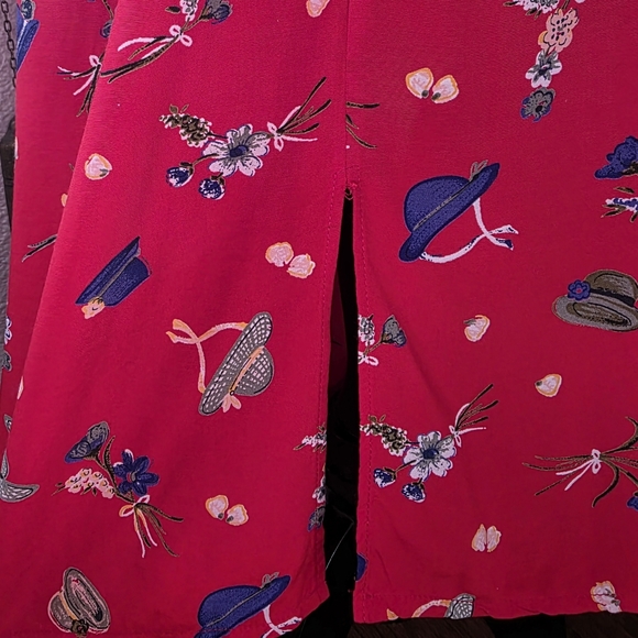 Vintage Nina Piccalino Red Novelty Hat/Floral Dress - Picture 4 of 8